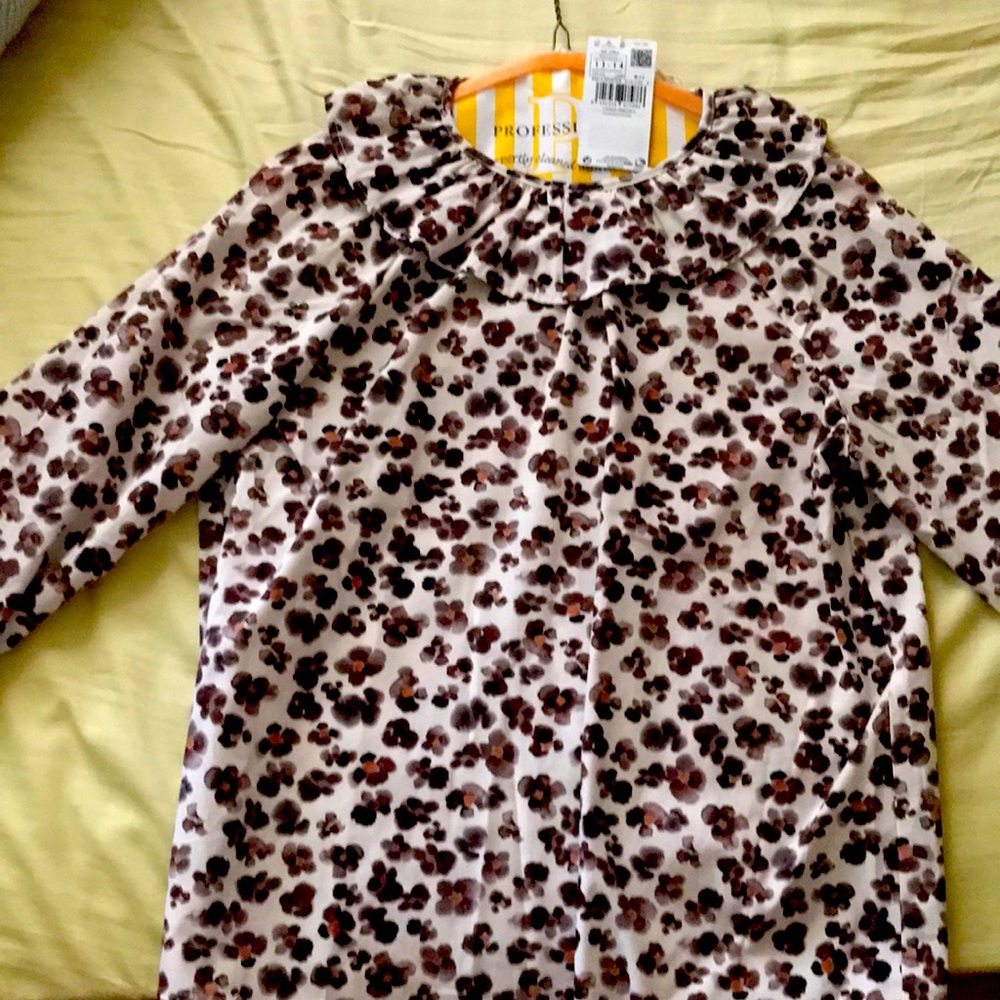Mango printed long sleeve blouse